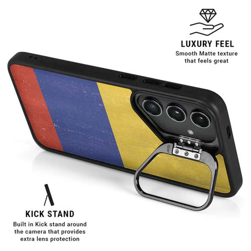 Colombia Flag Distressed Galaxy S24 FE Kickstand Case